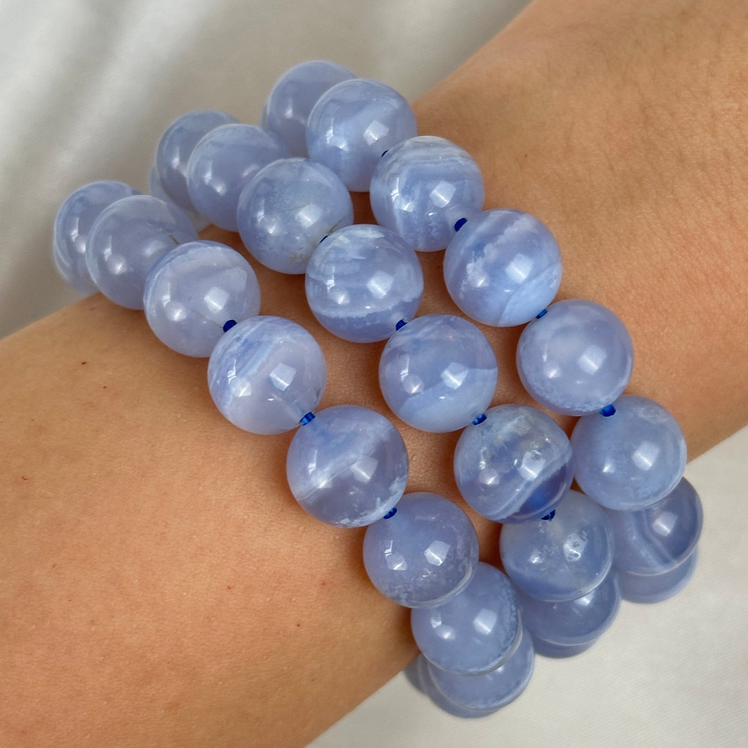 Blue Lace Agate Bracelet 10.7-11.3mm
