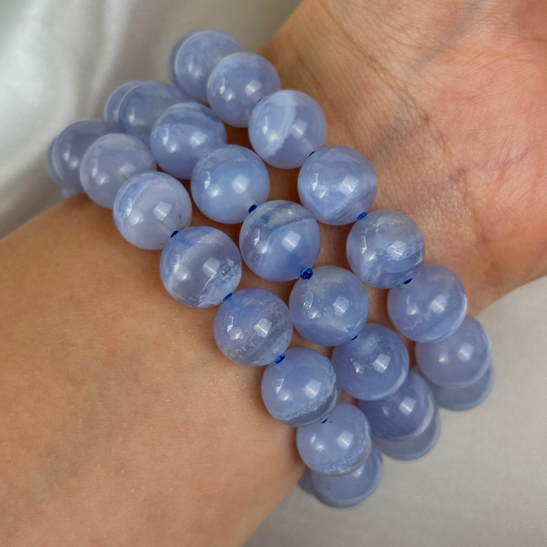 Blue Lace Agate Bracelet 10.7-11.3mm