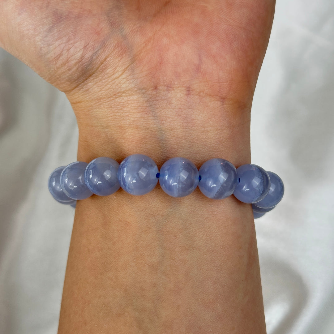 Blue Lace Agate Bracelet 10.7-11.3mm