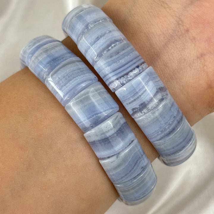 Blue Lace Agate Soft Bangle 13.6-14.1mm