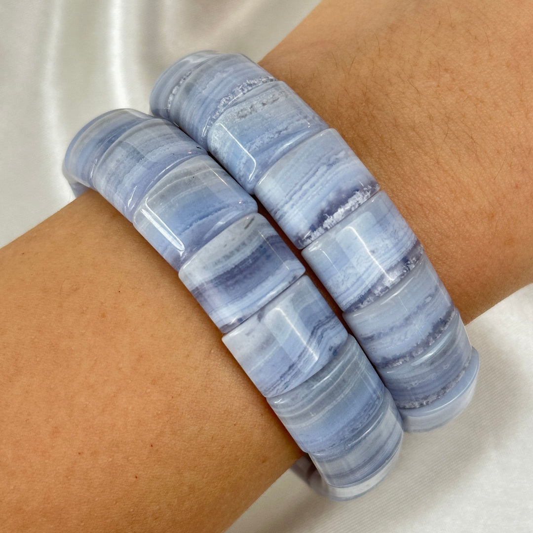 Blue Lace Agate Soft Bangle 13.6-14.1mm