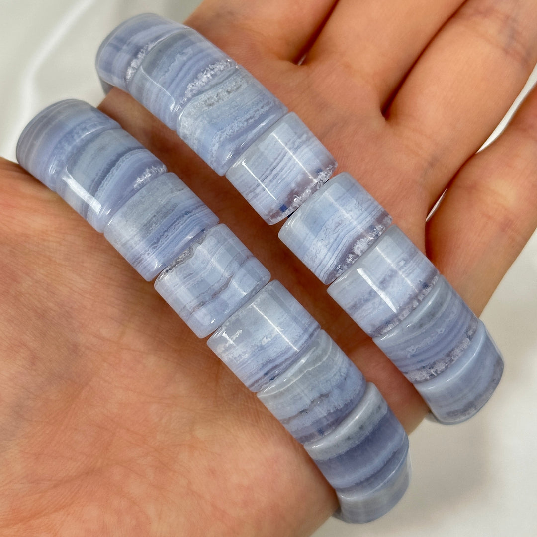 Blue Lace Agate Soft Bangle 13.6-14.1mm