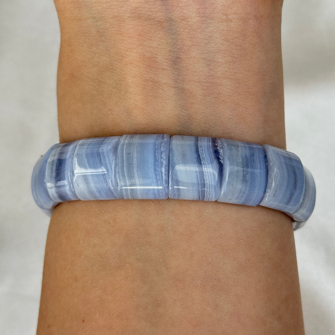 Blue Lace Agate Soft Bangle 13.6-14.1mm