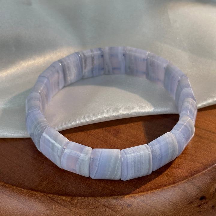Blue Lace Agate Soft Bangle 13.6-14.1mm