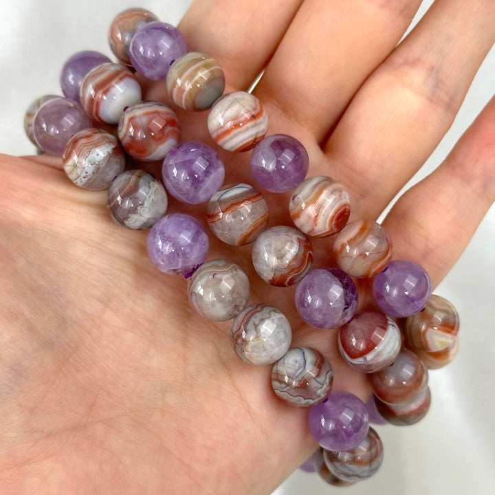 Amethyst Agate Bracelet 10.2-10.7mm