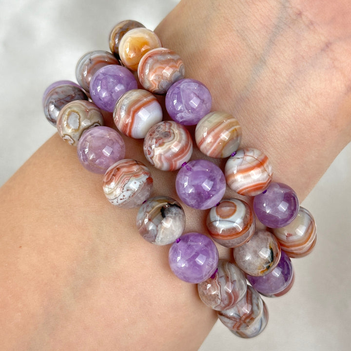 Amethyst Agate Bracelet 10.2-10.7mm