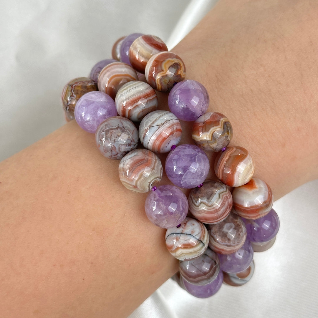 Amethyst Agate Bracelet 10.2-10.7mm
