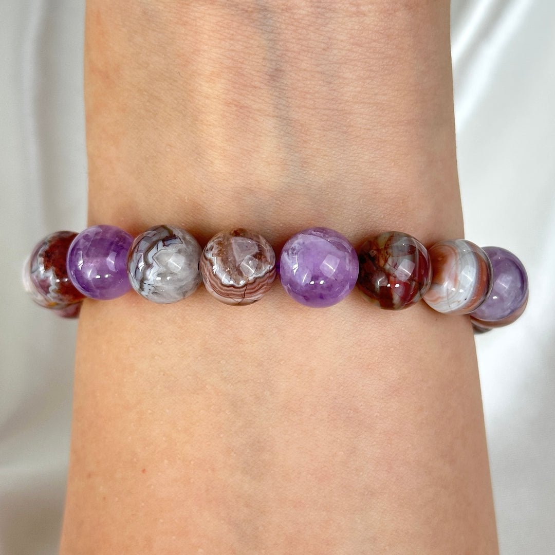 Amethyst Agate Bracelet 10.2-10.7mm