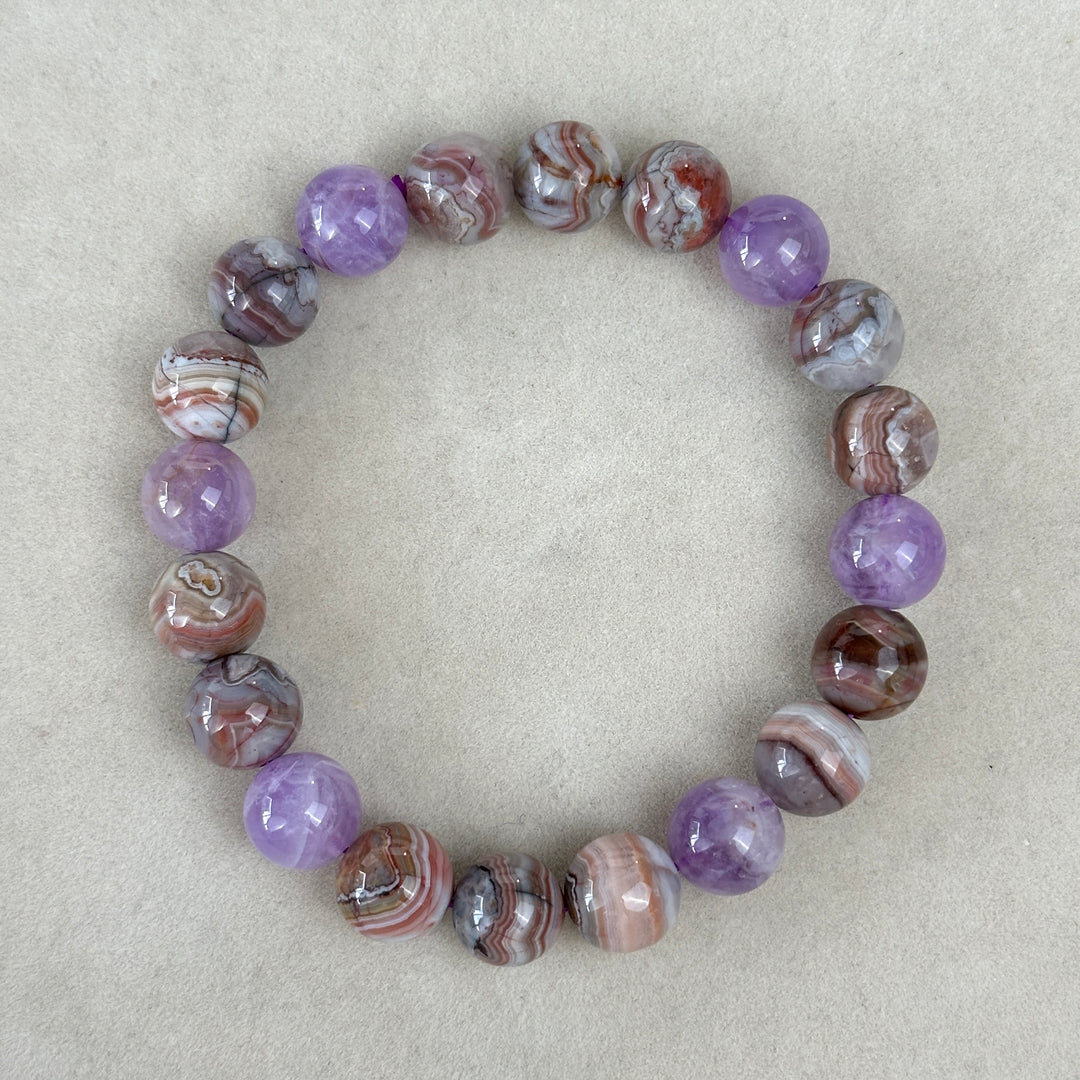 Amethyst Agate Bracelet 10.2-10.7mm