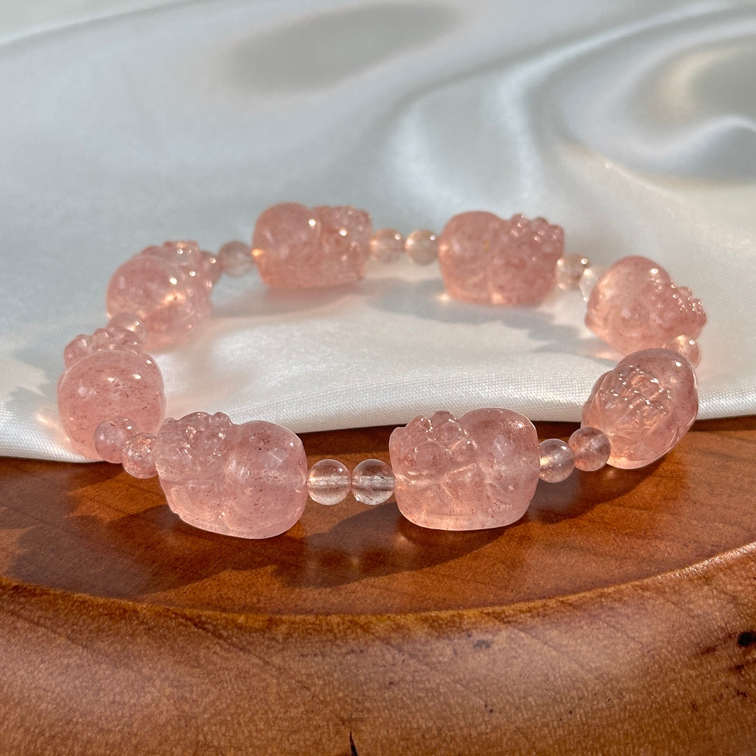 Strawberry Quartz Pixiu Bracelet 10.6-11.2mm