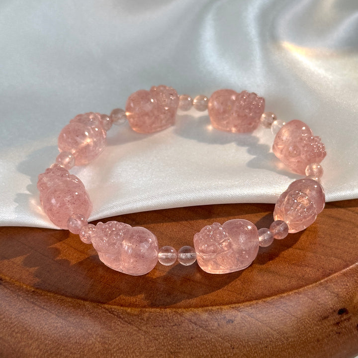 Strawberry Quartz Pixiu Bracelet 10.6-11.2mm