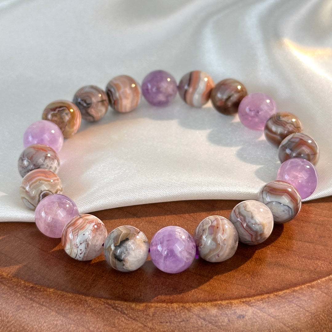 Amethyst Agate Bracelet 10.2-10.7mm