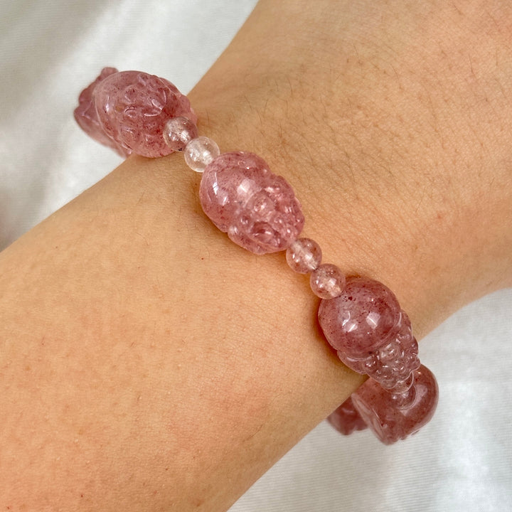Strawberry Quartz Pixiu Bracelet 10.6-11.2mm
