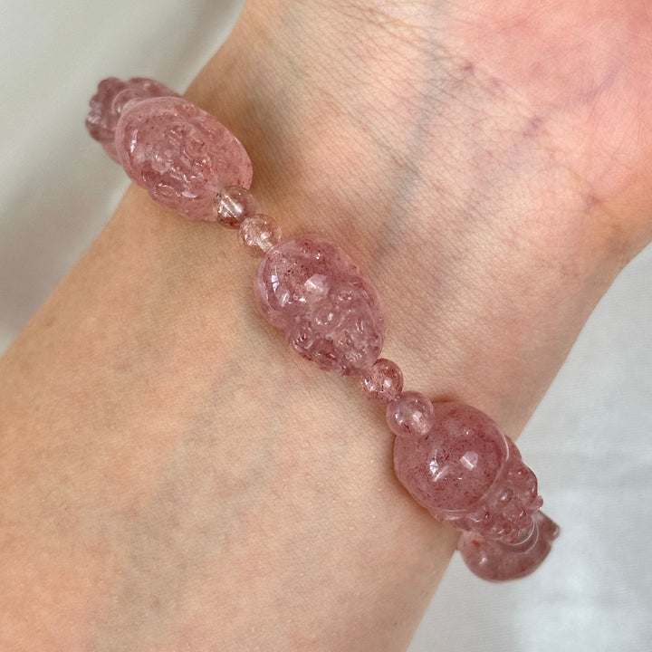 Strawberry Quartz Pixiu Bracelet 10.6-11.2mm