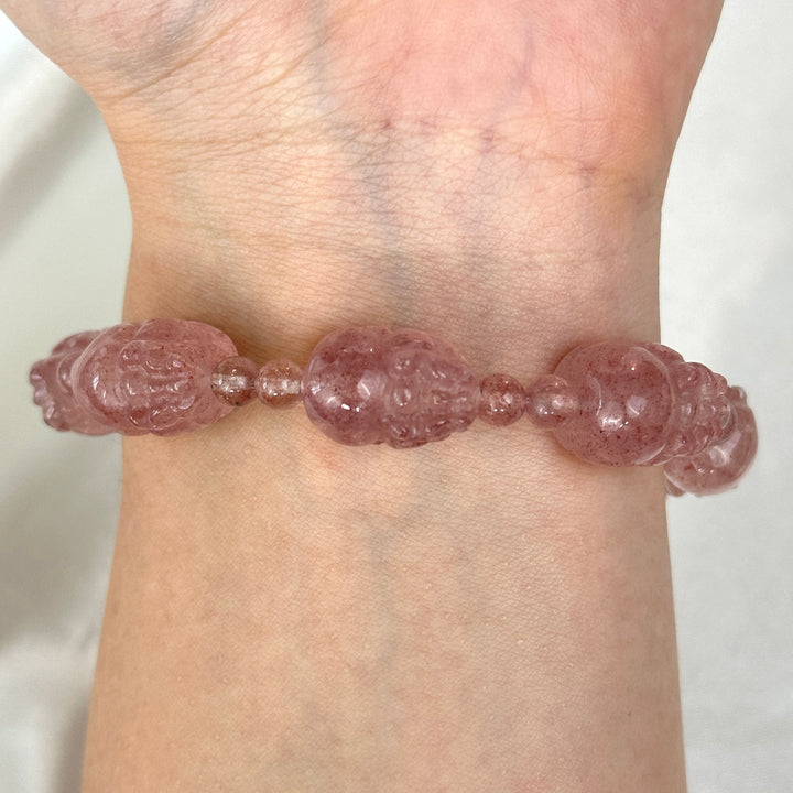 Strawberry Quartz Pixiu Bracelet 10.6-11.2mm