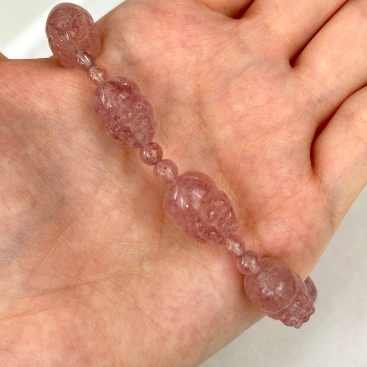 Strawberry Quartz Pixiu Bracelet 10.6-11.2mm