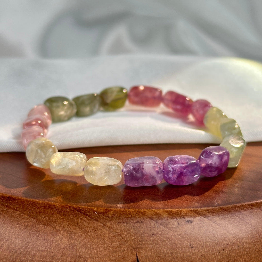 Lepidolite Irregular Rectangular Prism Bracelet 6.4-7.4mm