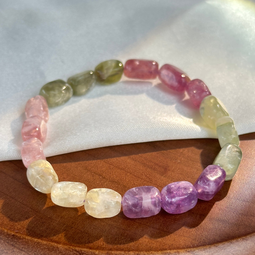 Lepidolite Irregular Rectangular Prism Bracelet 6.4-7.4mm