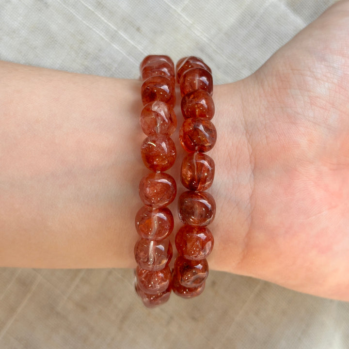 Fire Quartz Cube Bracelet 8.3-9.3mm