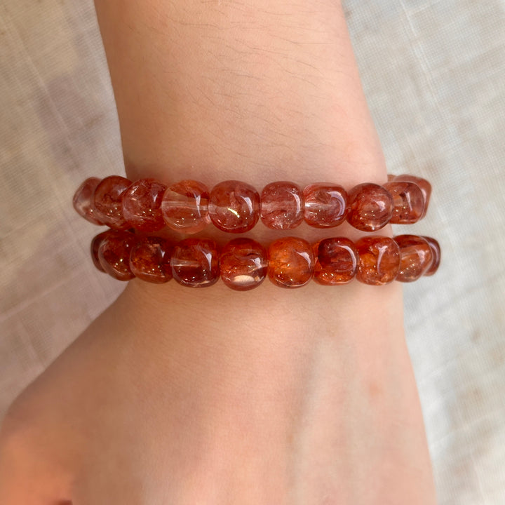 Fire Quartz Cube Bracelet 8.3-9.3mm