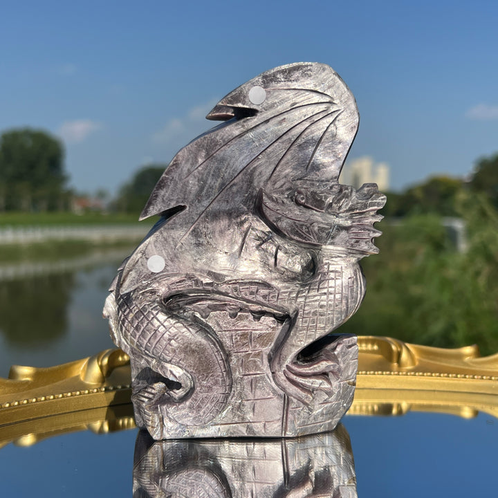 Natural Lepidolite Dragon