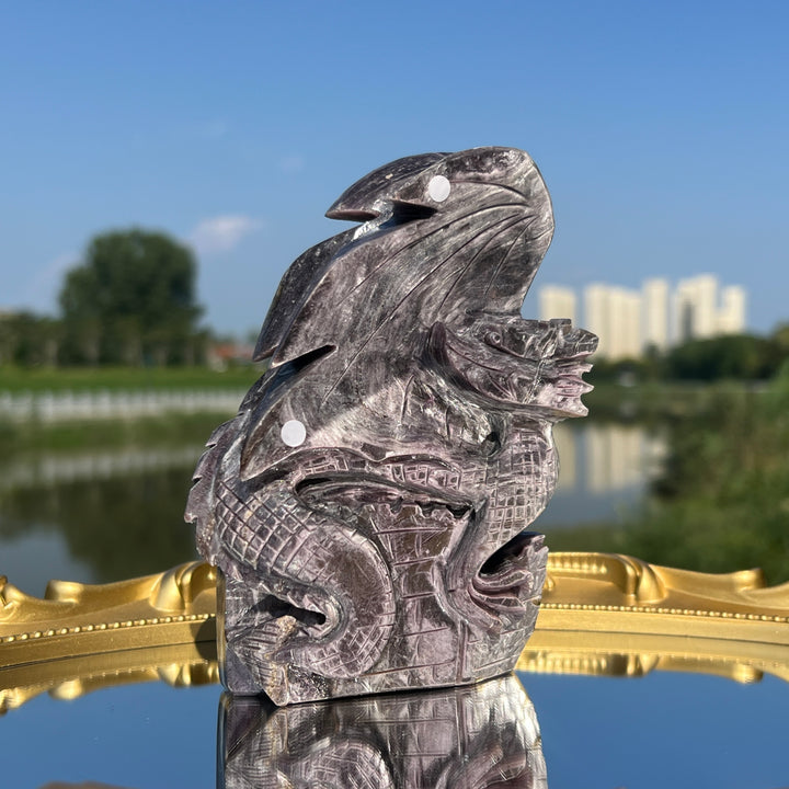 Natural Lepidolite Dragon