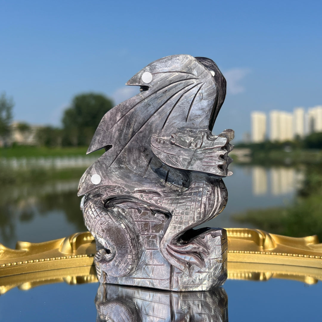 Natural Lepidolite Dragon