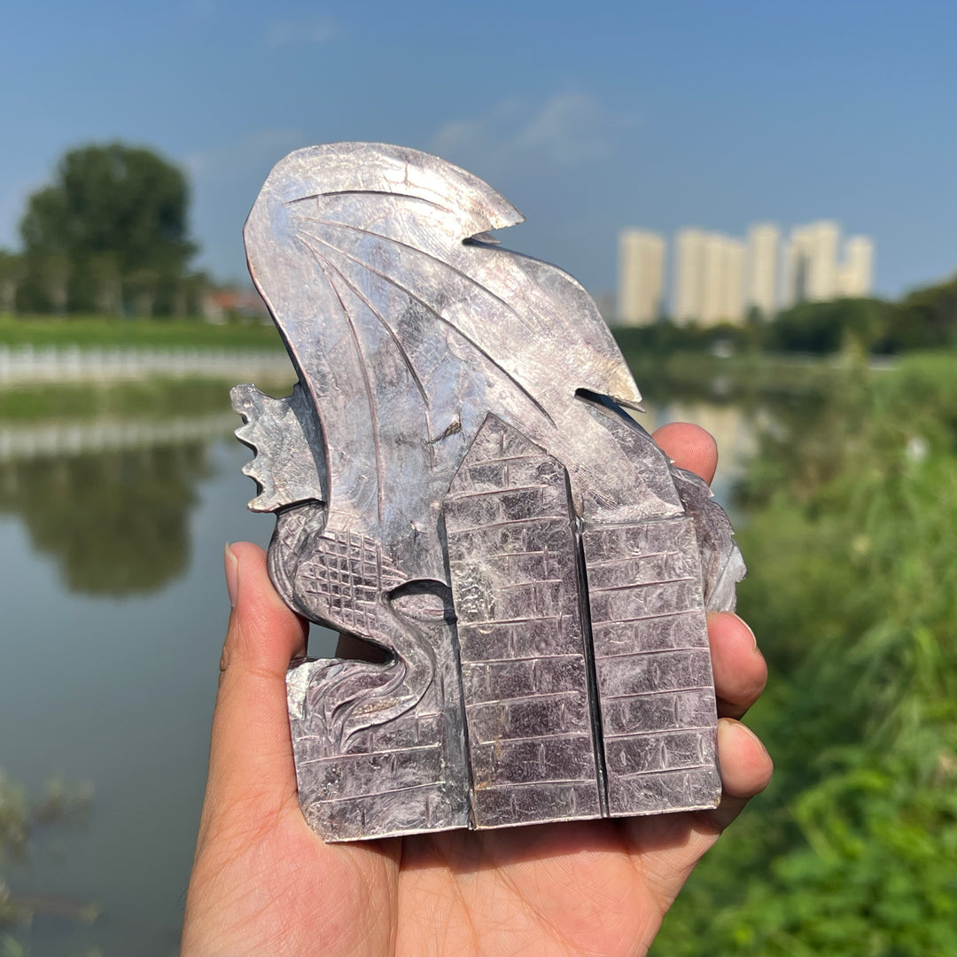 Natural Lepidolite Dragon