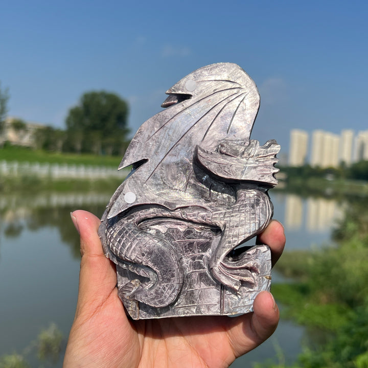 Natural Lepidolite Dragon