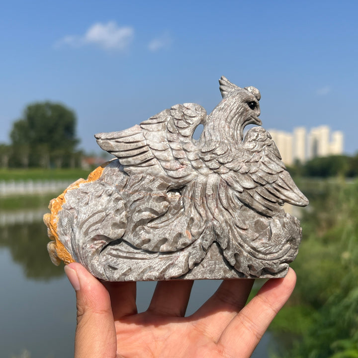 Natural Calcite Phoenix with Stalactite Formatio