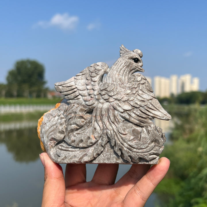 Natural Calcite Phoenix with Stalactite Formatio