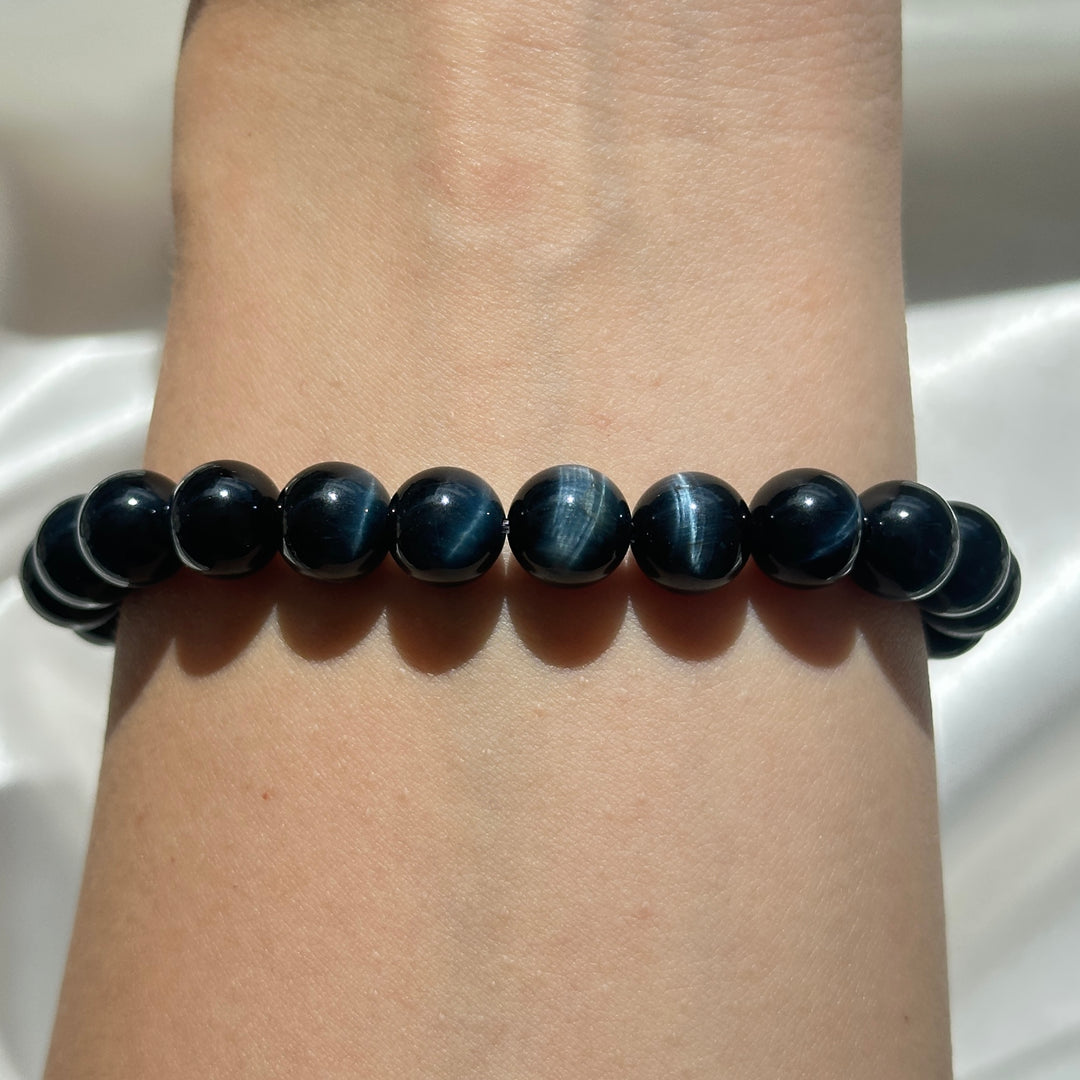 Blue Tiger Eye Stone Bracelet 8.1-8.5mm