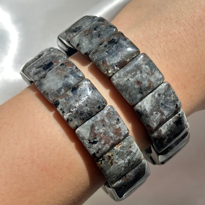 Yooperlite Square Bead Bracelet 16.2-16.8mm