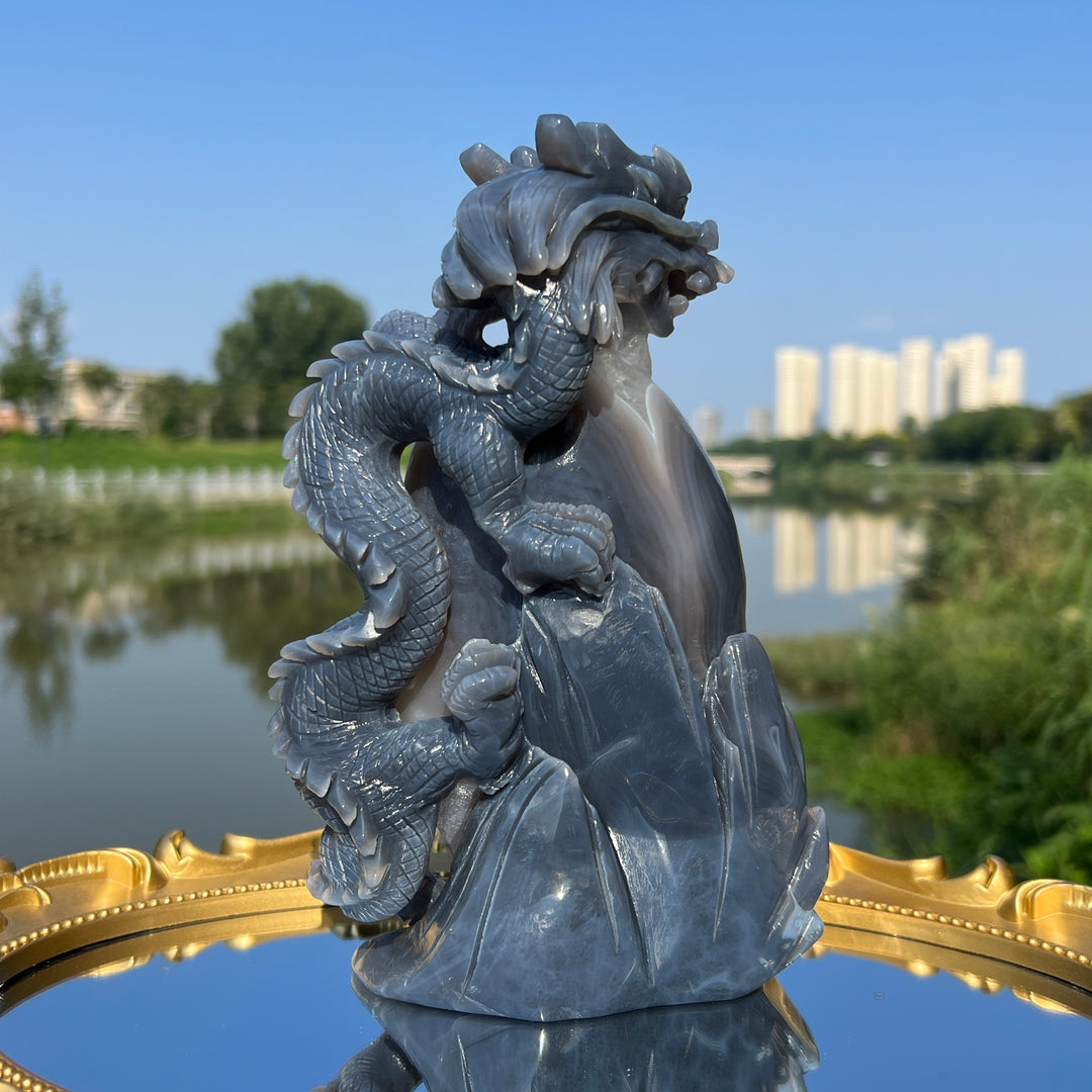 Agate Geode Dragon