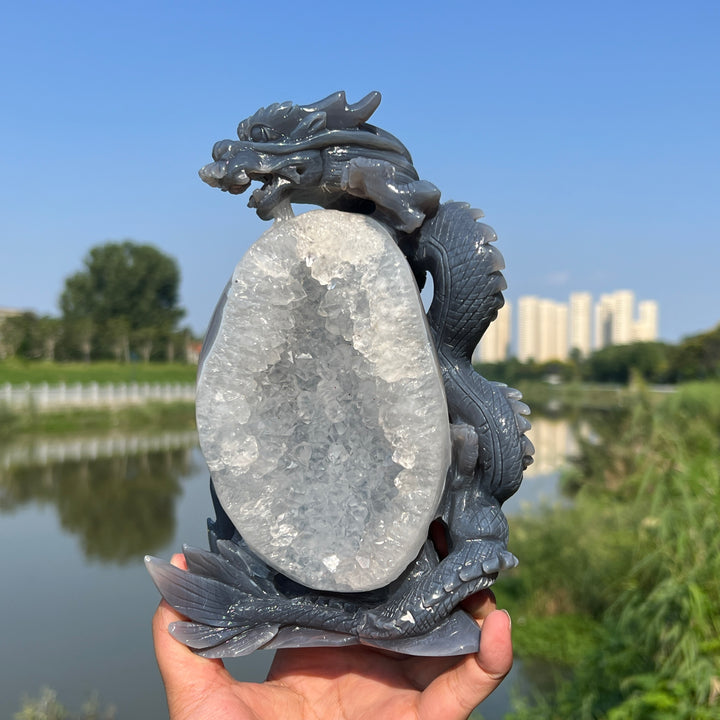 Agate Geode Dragon