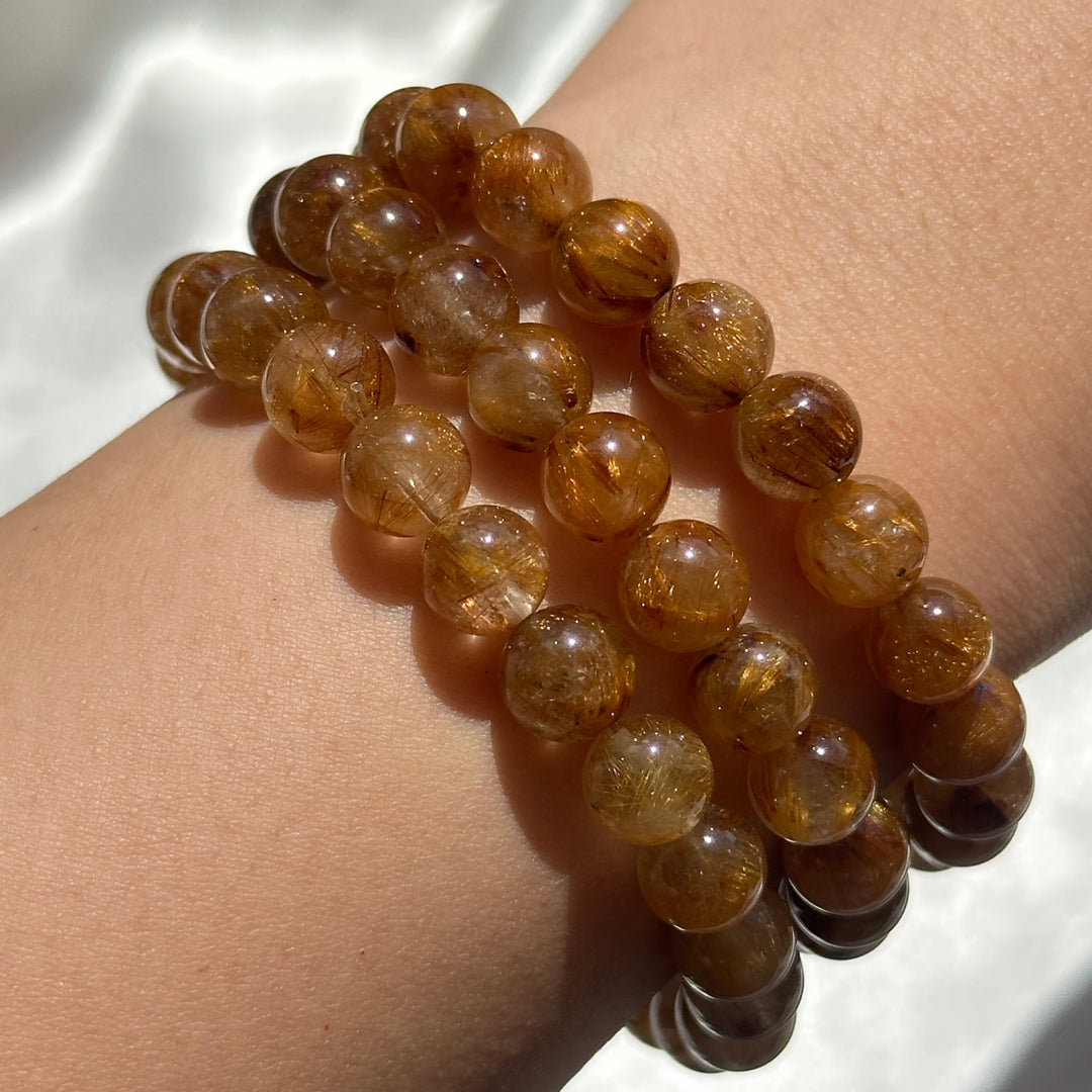 Golden Rutilated Quartz Bracelet 7.4-7.8mm