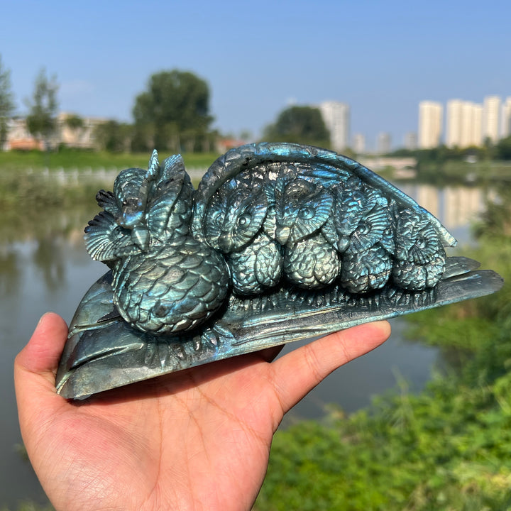 Labradorite Owl Family