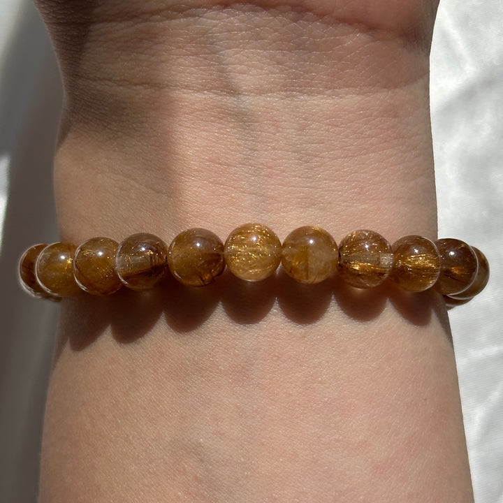 Golden Rutilated Quartz Bracelet 7.4-7.8mm