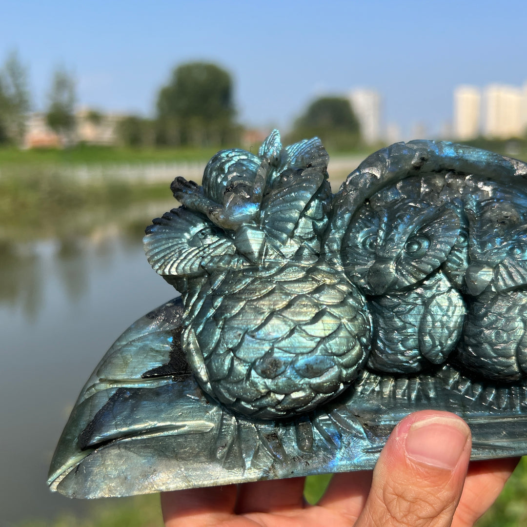 Labradorite Owl Family