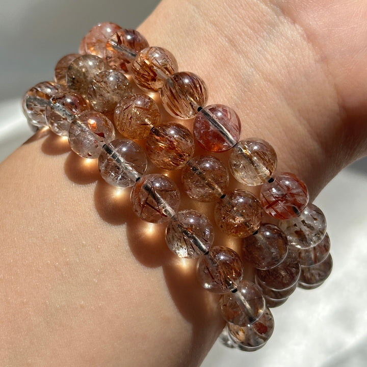 Hematite in Quartz Bracelet 8.9-9.4mm
