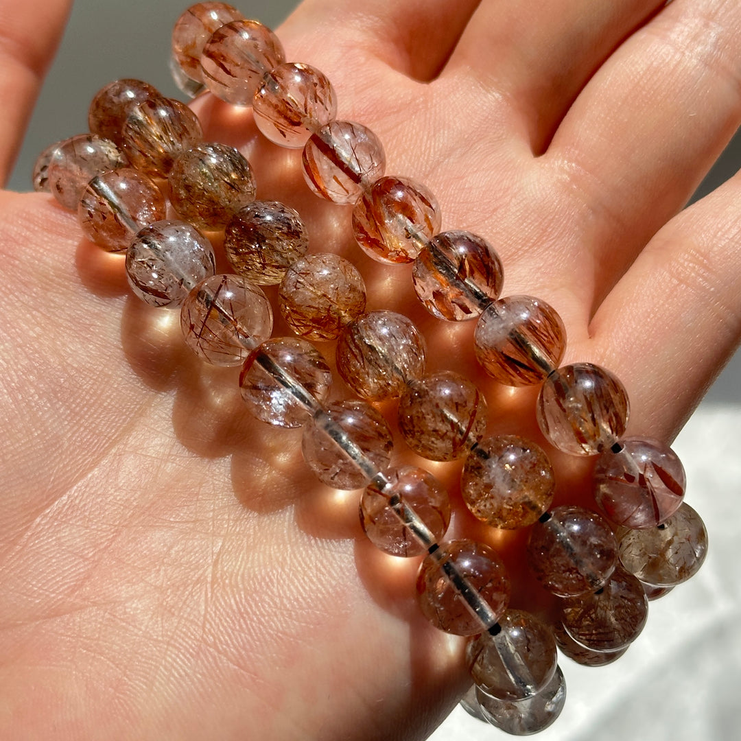 Hematite in Quartz Bracelet 8.9-9.4mm