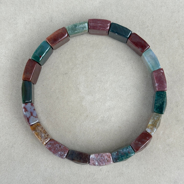 Ocean Jasper Square Bead Bracelet 12.2-12.5mm