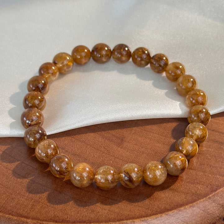 Golden Rutilated Quartz Bracelet 7.4-7.8mm