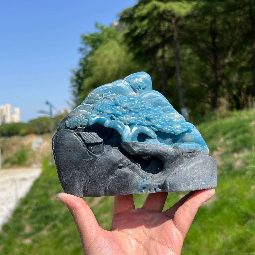Unique,Natural Trolleite Landscape Carving