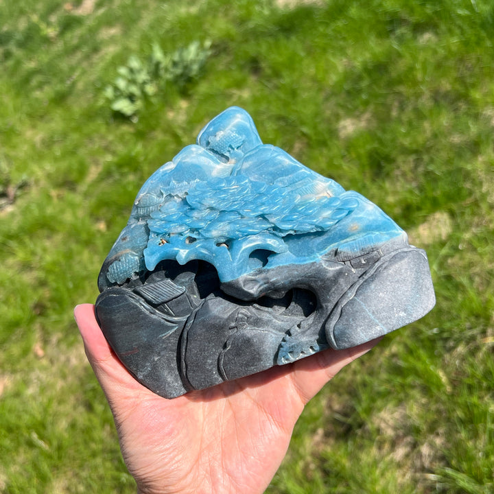 Unique,Natural Trolleite Landscape Carving