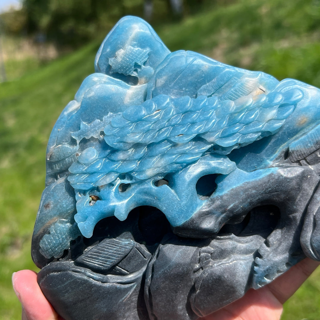 Unique,Natural Trolleite Landscape Carving