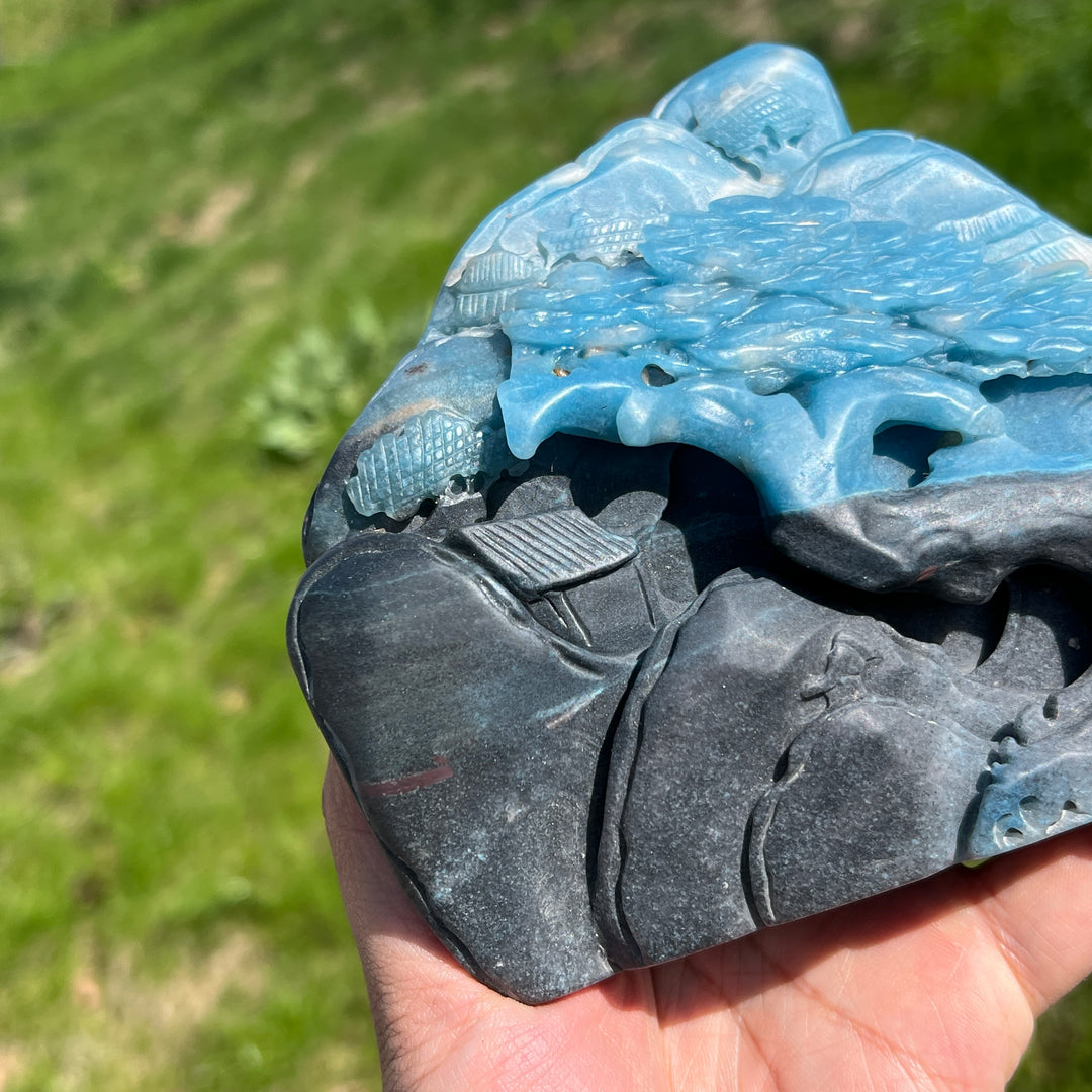 Unique,Natural Trolleite Landscape Carving