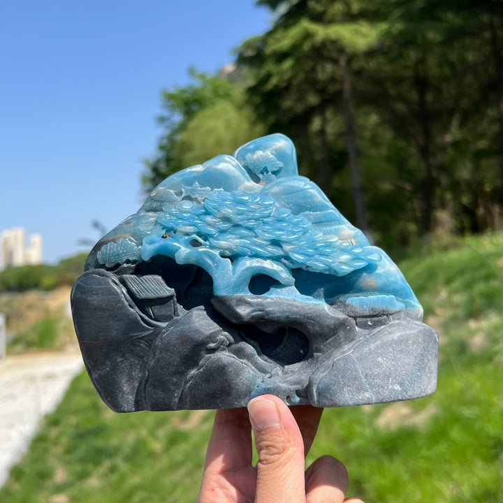 Unique,Natural Trolleite Landscape Carving