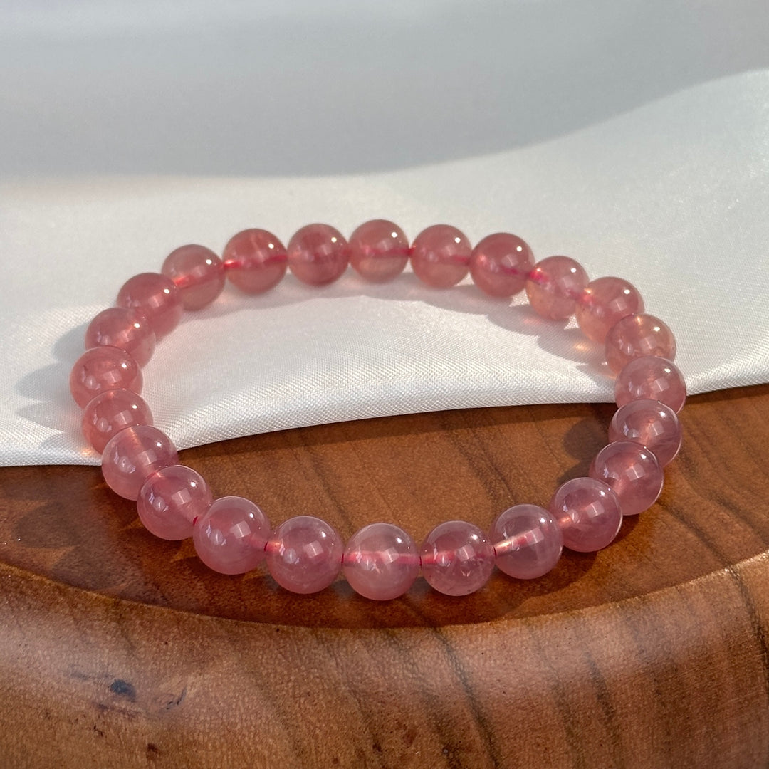 Lavender Rose Quartz Bracelet 7.7-8.6mm