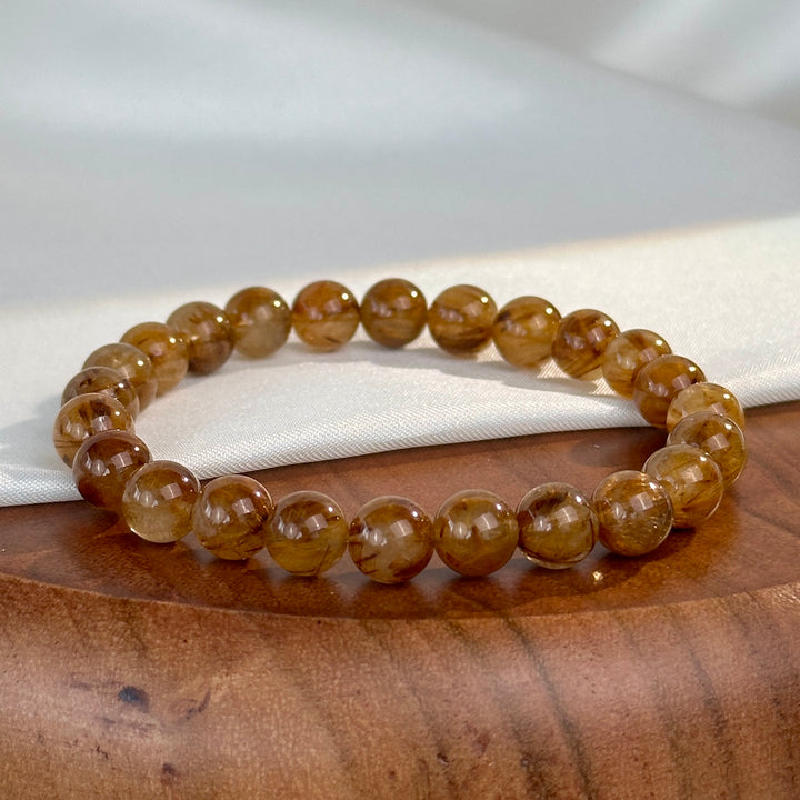 Golden Rutilated Quartz Bracelet 7.4-7.7mm